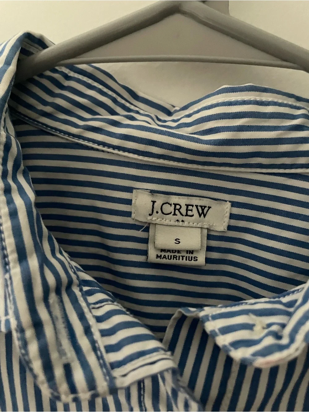 J. Crew Navy and White Vertical Stripe Button-Down Shirt